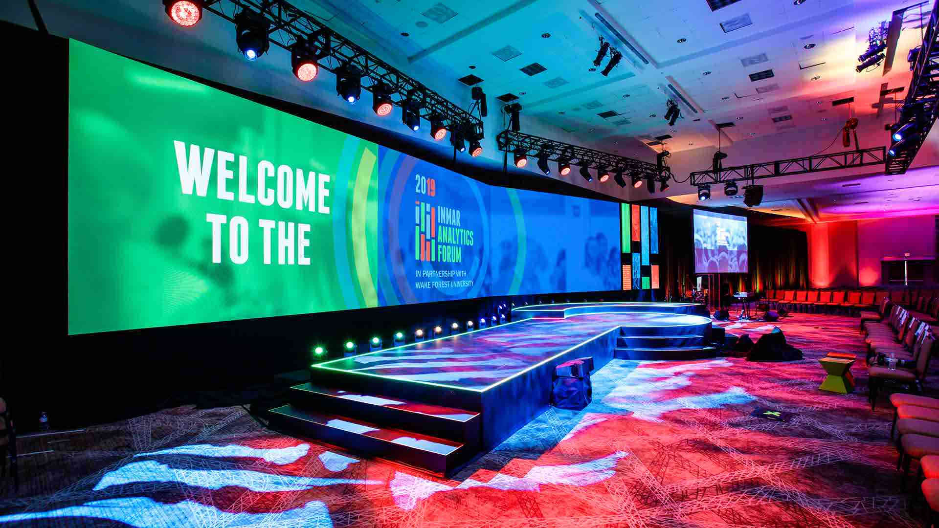 Stage with LED wall and lighting rig